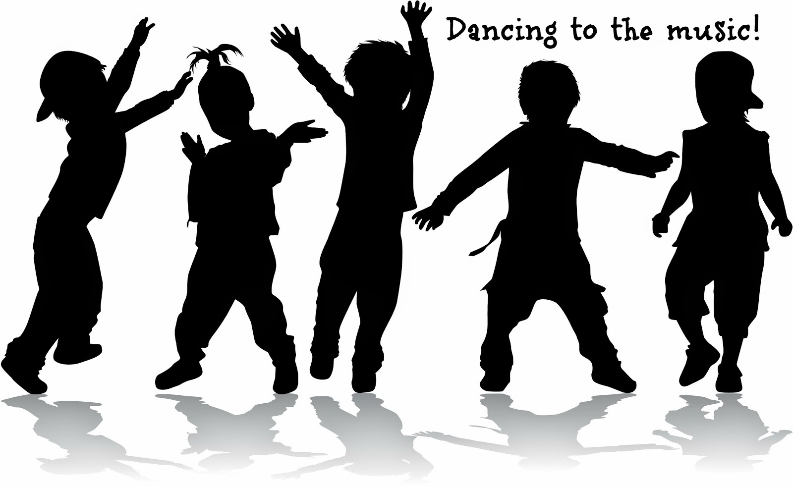 Танцующие дети силуэт